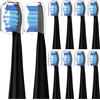 Othanary 10 pezzi compatibili con Oral-B Pulsonic, spazzolino elettrico sonico, spazzolino da denti di ricambio, adatto per testine Oral-B Pulsonic, con copertura antipolvere (nero, M)