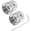 QUARKZMAN 2 Pezzi Manopole Chitarra Metallo Manopole 6 x 17 x 16 mm Argento | Controllo Volume Tono, Manopole per Potenziometro, con Chiave, per Chitarra Elettrica Bass