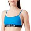 Calvin Klein Top Bikini a Bralette Donna Imbottito, Blu (Dynamic Blue), L