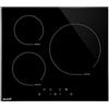 Beldeko - Placca a induzione, 3 fuochi con timer, 1 grande fuoco da 280 mm