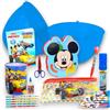 KORAT Uovo di Pasqua Super Sorpresa per Bambino Kit Cancelleria Scuola h. 40cm Diametro 30cm da 55 pz. con 10 Prodotti Diversi pastelli matite timbri Idea Regalo Pasqualone (per Mickey Mouse)