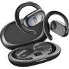 cellularline - Auricolare Bluetooth OPEN-EAR - 54 Ore di Play Time - Certificato IPX5 Resistente a Sudore e Schizzi - Archetto Regolabile - Nero