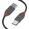 Lindy - Cavo USB 2.0 Tipo A a USB Tipo A, Cavetto USB Anthra Line 0.5 Metri, Tipo Maschio A/A, Velocità di Trasferimento Dati Speed Fino a 480Mbps per Tastiera, Stampante, Fotocamera, Hard Disk