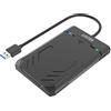 Unitek - Alloggiamento per Hard Disk Esterno da 2,5, con Cavo 3.0 Integrato, Montaggio Senza Attrezzi, Colore: Nero