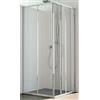 CSA Box Doccia Box Doccia Giada A.2FS 100X100 Apertura Porta Scorrevole ad Angolo - Profilo: Bianco - Cristallo: Trasparente