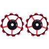 cyclingcolors 2x Puleggia Deragliatore Posteriore Alluminio 7075 Anodizzato Rosso Cuscinetto Sigillato 689-2RS Catena Bici Ciclo MTB Strada Città, 12 denti