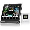 Bresser MeteoTemp BF Stazione meteo radio con display touch, sensore esterno radio, pressione dell'aria, previsioni meteo, indicatore di temperatura ambiente, umidità e ricezione del segnale orario
