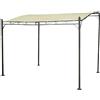 Megashopitalia Pergola a Muro 3x2,5 mt con Telo Idrorepellente Tettoia Beige Copertura