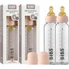 Bibs Biberon in vetro BIBS. Anti-coliche. Set di 2. Tettarella rotonda in lattice di gomma naturale. Favorisce l'allattamento naturale al seno, Complete Set - 225 ml (Pack of 2), Blush
