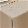 ATsense Tovaglia lavabile, effetto lino, per esterni, colore beige chiaro, impermeabile, antimacchia, non necessita di stiratura, tovaglia rettangolare, 100 x 140 cm