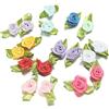 XDGBGFN 100 fiori sparsi in 14 colori multifunzionali, fiori in tessuto in miniatura, per cucito, vestiti, cappelli, borse, scarpe, decorazioni fai da te