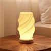 Dawnwake Lampada da Tavolo Comodino, Abat Jour da Comodino LED, Llluminazione Calda e Accogliente, Lampada Moderna Vintage Boho di Metà Secolo, Bedside Table Lamp (Onda, Medio)