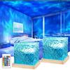 YeahBoom Lampada Aurora Boreale,16 Colori Onde Proiettore Stelle Soffitto,Luce Notturna con Increspatura dell'acqua,Luce Notturna Bambini con Telecomando,Aurora Boreale Luce Proiettore per Bambini Adulti