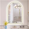 S'bagno Specchio Bagno con Luce 60x90cm, Specchio Retroilluminato Bagno con Cornice in Alluminio, Anti-Fog, 3000K/4000K/6500K, Vetro Temperato HD, IP44 Impermeabile, Memoria, Dorato