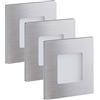 Scandinavian home Lysea Scandinavian home Set di 3 faretti da incasso I Illuminazione per scale a LED 230V 1W bianco caldo esterno IP65, 100lm 3000K CRI90, illuminazione per scatole da incasso/scatole di apparecchiature 68mm
