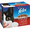 Felix Purina Felix Umido Gatto Selezioni in Salsa con Anatra e Agnello, con Tacchino e Fegato, con Pollo e Rognone e con coniglio e Pollame - 60 Buste da 100 g Ciascuna (6 confezioni da 10 X 100 G)
