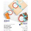 Avery Textured White Scallop Round Paper tag, 2 - 1/5,1 cm senza corde, laser/inkjet, print-to-the-edge, 90 etichette per confezione (80511) 1 Pack