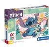 Clementoni - Puzzle per Bambini 60 Pezzi Supercolor, per Bambini 4+ Anni, Illustrazione con Personaggi dal Cartone Disney Lilo e Stitch, Idea Regalo, Made in Italy, 33,5x23,5 cm, 26331