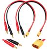 YIXISI 2 Pezzi XT60 a 4.0 Spina a Banana RC Carica Batteria Cavo, XT60 Connettore a 4.0mm Spina a Banana con Cavo in Silicone 30cm 14AWG, per RC Helicopter Quadcopter Lipo Batteria