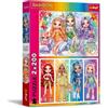 Trefl - Puzzle 2in1: Rainbow High, Bambole arcobaleno - 2 x 200 Pezzi - Confezione da Due Puzzle per Adolescenti