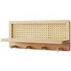 Gungtj Mensole da parete in rattan, mensola da parete in legno di pino naturale, mensola sospesa da parete in stile bohémien, scaffale da parete per riviste, libreria sospesa in legno, 39,8 x 17 x 9,9