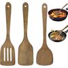 IETWATE 3 Pezzi Utensili Cucina Legno, Spatola Cucina Legno Antiaderente, Mestoli Legno con Foro, Paletta Cucina Legno Resistenti di 33 cm, per la Cucina e la Ristorazione