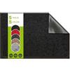 SQUATCH® | Tappeto d'ingresso interno | Zerbino resistente e antiscivolo | assorbe l'acqua e raccoglie lo sporco | facile da pulire | Collezione FUTURE (Nero, 40x60cm)