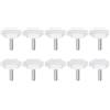 QUARKZMAN 10 Pezzi Manopole a Stella M6 x 20mm Filettatura Maschio 32mm Vite di Serraggio a Mano 6-Punte Pomello in Plastica Maniglia Filettata di Ricambio, Bianco