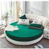 KXCAQ Copriletto rotondo in corallo Copriletto rotondo in velluto di cristallo per letto Copriletto trapuntato imbottito in pile di corallo Materasso rotondo2.0M verde