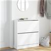 Gecheer Scarpiera Bianca,Scarpiera con Ante a Ribalta,Porta Scarpe a Ribalta,Mobile Porta Scarpe Scarpiera Salvaspazio Slim,Scarpiera Ingresso,Scarpiera in Legno,80x21x87,5 cm in Legno Multistrato