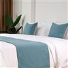 QRGMKL Nord Europa Letto Runners e Cuscini Coordinati Moderno Corridore Semplice Letto per Piede del Letto Morbido Sciarpa Letto Protector per Camera da Letto Hotel-Lake Blue||240X48cm for 1.8m Bed