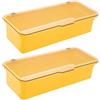 AMIUHOUN Vassoio per con Coperchio, Giallo, in e acrilonitrile butadiene stirene, organizza e Protegge Le, 1 Pezzo, 27 x 11,5 x 6,5 cm