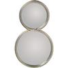 DRW Specchio da parete in metallo argentato 26 x 2 x 45 cm, INT. 1 x 22 cm e 1 x 16,5 cm