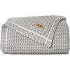 UGG Luna 38815 Coperta oversize in cotone a nido d'ape, super morbida, leggera, traspirante, accogliente, lavabile in lavatrice, 100% cotone, confortevole, estiva, per casa o viaggi, 178 x 127 cm,