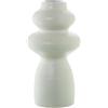 DRW Vaso da tavolo in ceramica ruvida in bianco lucido 17x17x32cm