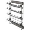 Emuca - Porta scarpe estraibile laterale per armadi e cabine armadio Quartz, Destro, Acciaio, Titanio