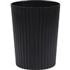 JiatuA Piccolo Bidone Della Spazzatura In Plastica 6,8L – Cestino Rotondo Per Bagno, Cucina, Ufficio E Camera Da Letto – Colore Nero, Design Righe Verticali 19,8x25,4 Cm