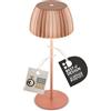 BRILONER - Lampada da tavolo senza fili IP44 con bordo luminoso, touch dimmer, lampada da scrivania ricaricabile, abat-jour a batteria, lampada da comodino ricaricabile, 14,5x36,5cm, color rame