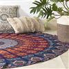 Popular Handicrafts - Arazzo rotondo con nappe da appendere alla parete, in tessuto ombré, stile hippie, bohémien, hippy, intricato, indiano, tovaglia, 178 cm, blu navy