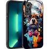 YUXING Cover per Xiaomi Redmi Note 12 Pro 4G / Note 11 Pro 5G/4G - Abstact Art Geometry Pattern Antigraffio Vetro Back Cover, Custodia Antiurto Antiscivolo Sottile (Dog)