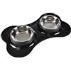 SONDEY Paris Prix - Ciotola doppia per cani, forma ossa, 45 cm, colore: Nero
