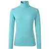 HieasyFit Maglione da donna in morbido cotone a collo alto, Turchese, Large