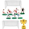 JOINPAYA 1 Set Di In Miniatura Della Casa Delle Bambole Mini Rete Della Porta Piccolo Giocatore Di Calcio In Miniatura Ornamento Decorazione Della Torta Riutilizzabile