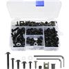 Flaconi 177PCS Viti per Parabrezza Moto,Kit Bulloni Carenatura Universale per Moto,Kit Bulloni Carenatura Moto,Viti Cupolino,Adatti Alla Maggior Parte Delle Moto Sportive Sul Mercato (Nero)