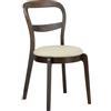 Totò Piccinni Sedia PIAVE completamente in pregiato legno massello con seduta in similpelle imbottita (Beige, 1)