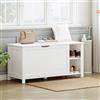 Hzuaneri Cassa Portaoggetti con 2 Scomparti, Cassapanca, Panca Portaoggetti, Panca Scarpiera, 1 Cerniere di Sicurezza, per Corridoio, Camera da Letto, Soggiorno, 40 X 100 X 48,5 cm, Bianco, SB25903X