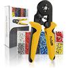 ProTool Pinza Crimpatrice Capicorda,terminale Isolato 0.25-10 mm² con 1200 pezzi Connettore del Cavo (Pinza + 1200 Puntalini)
