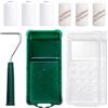 Mister Rui Set di rulli colorati piccolo, piccolo 5 cm, rivestimento in schiuma da 2 pollici, rullo per vernice in microfibra, telaio a rullo, vaschetta per colori e inserti per pittura di mobili e