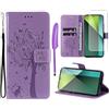 Oududianzi - Cover Xiaomi Redmi Note 13 Pro 5G/Poco X6 5G Libro Flip Custodia Portafoglio Pelle PU Silicone TPU Antiurto [1X Vetro Temperato] [Slot Schede][Chiusura Magnetica][Funzione Stand] - Viola