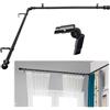 OLLIDOT Bastoni per tende per finestre a golfo, aste angolari per finestre 76-345 cm, diametro 2,5 cm, aste per tende resistenti per camera da letto, soggiorno, aste regolabili per tende adatte agli